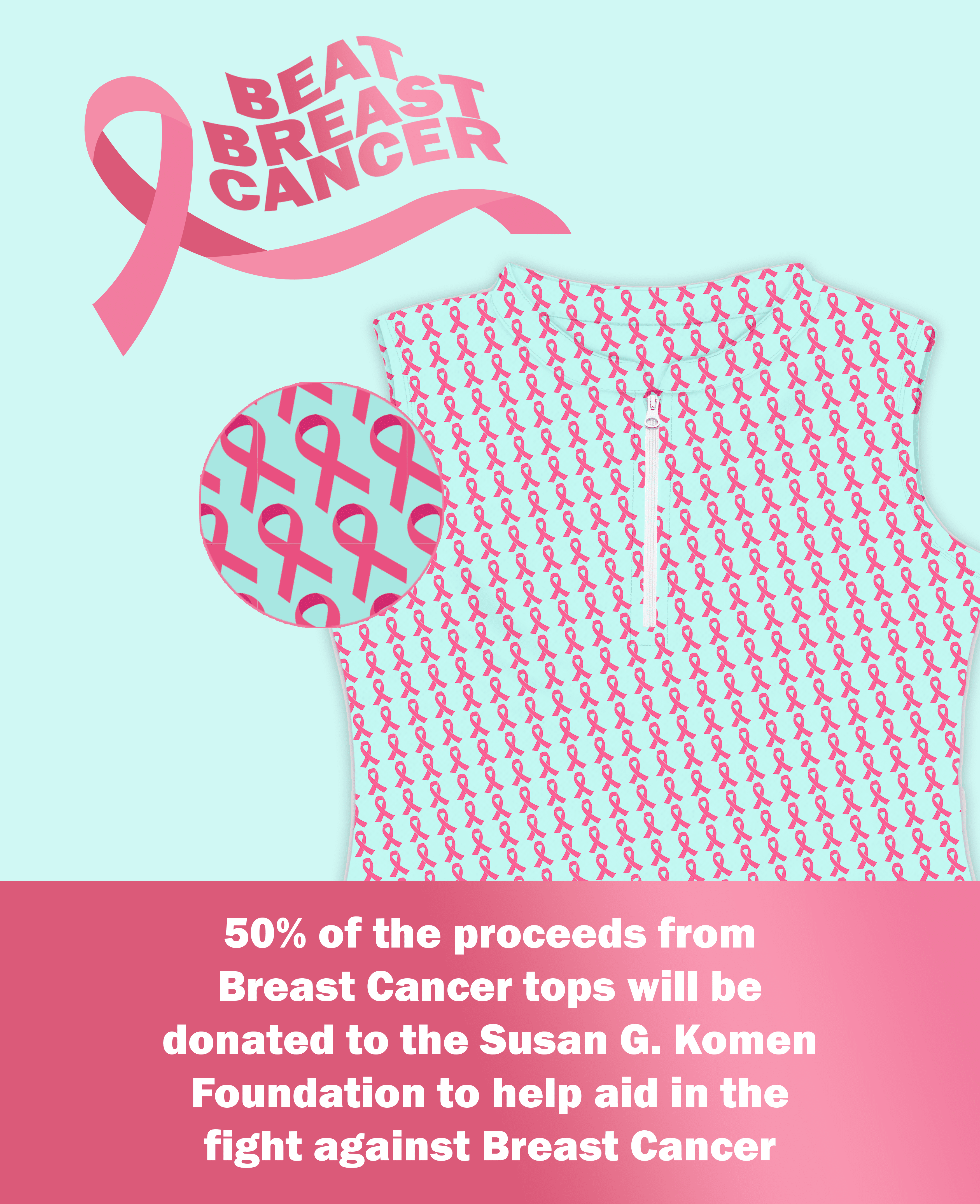 Breat Breast Cancer - Women's Pink Ribbon Women's Tops Proud 90 